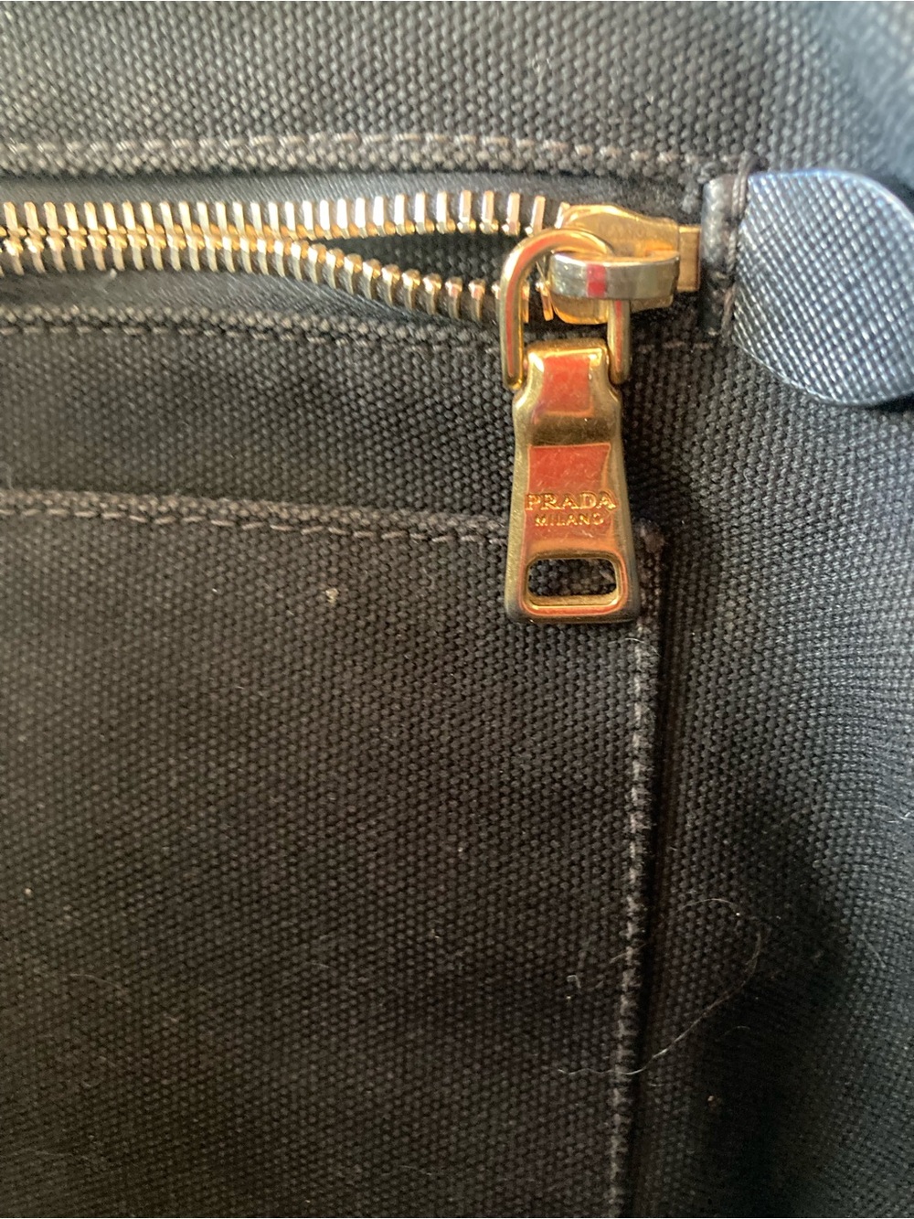 Authentic Prada Black Canvas Tote with Studs - Picture 8 of 9